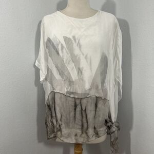 Bella Amore Blouse Womens‎ S Or M Tie Dye Flowy Spring Summer Resort Top Italy